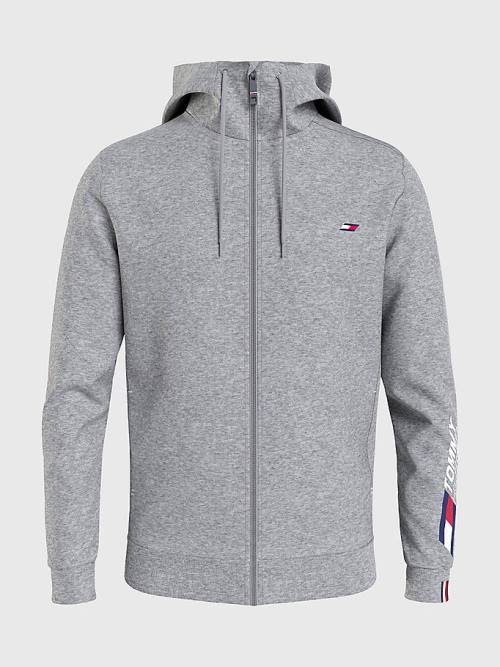 Muške Tommy Hilfiger Sport Essential TH Cool Zip-Thru Duks Hoodie Siva | TH829XON