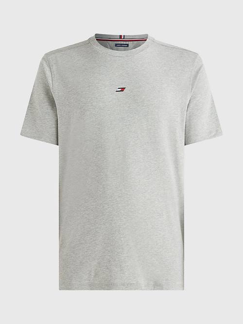 Muške Tommy Hilfiger Sport Organic Cotton Motion Flag Majice Siva | TH615ZNT