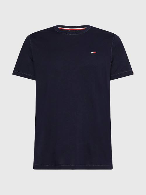 Muške Tommy Hilfiger Sport Slim Fit Logo Training Majice Plava | TH593LYH