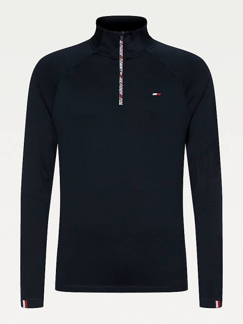 Muške Tommy Hilfiger Sport Tape Half-Zip Long Sleeve Majice Plava | TH718FHS