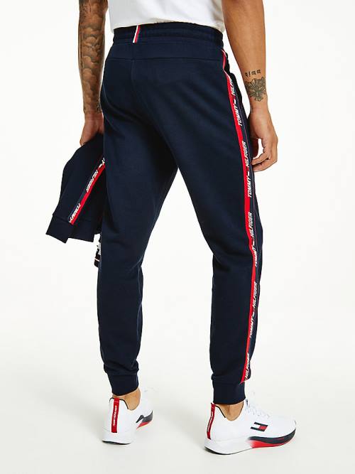 Muške Tommy Hilfiger Sport Tape Joggers Pantalone Plava | TH725ADM