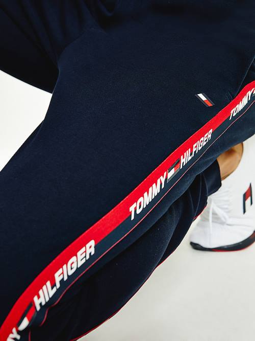 Muške Tommy Hilfiger Sport Tape Joggers Pantalone Plava | TH725ADM