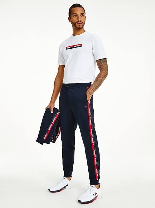 Muške Tommy Hilfiger Sport Tape Joggers Pantalone Plava | TH725ADM