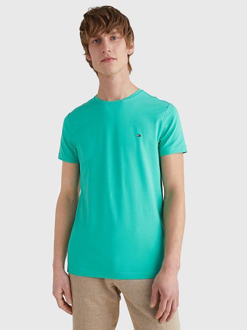 Muške Tommy Hilfiger Stretch Organic Cotton Slim Fit Majice Zeleno | TH025MGD