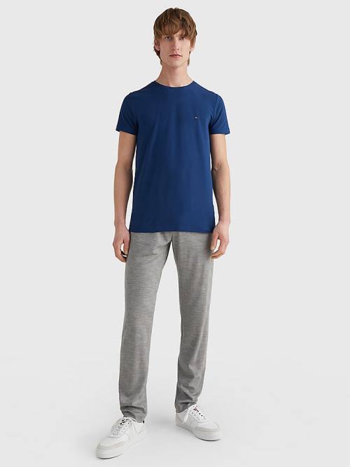 Muške Tommy Hilfiger Stretch Organic Cotton Slim Fit Majice Plava | TH108WIV