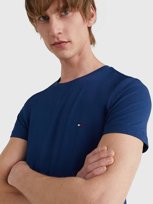 Muške Tommy Hilfiger Stretch Organic Cotton Slim Fit Majice Plava | TH108WIV