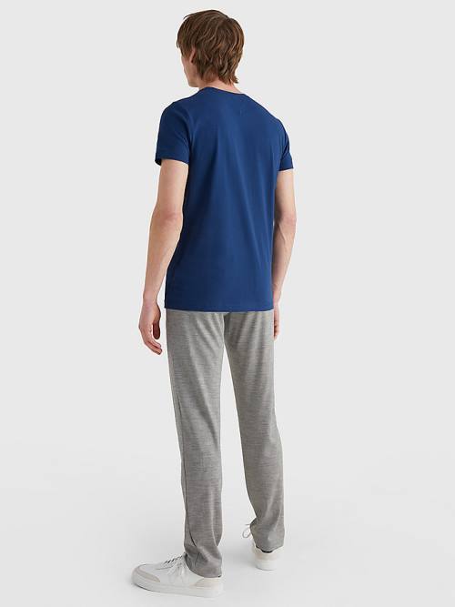 Muške Tommy Hilfiger Stretch Organic Cotton Slim Fit Majice Plava | TH108WIV