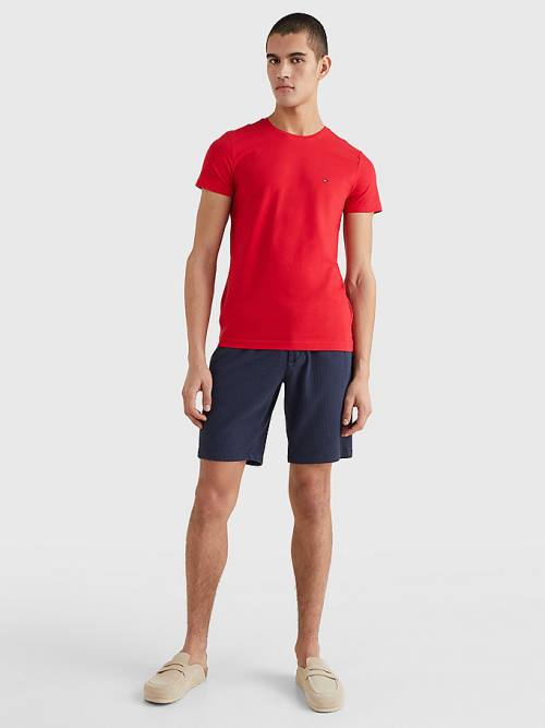 Muške Tommy Hilfiger Stretch Organic Cotton Slim Fit Majice Crveni | TH138OBJ