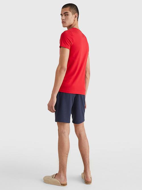 Muške Tommy Hilfiger Stretch Organic Cotton Slim Fit Majice Crveni | TH138OBJ