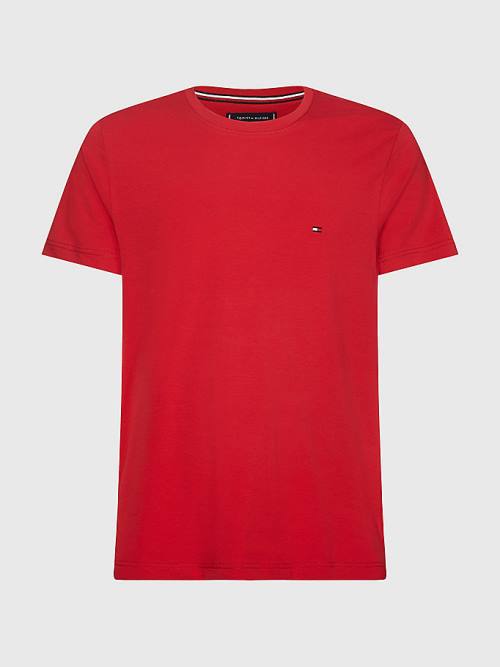 Muške Tommy Hilfiger Stretch Organic Cotton Slim Fit Majice Crveni | TH138OBJ