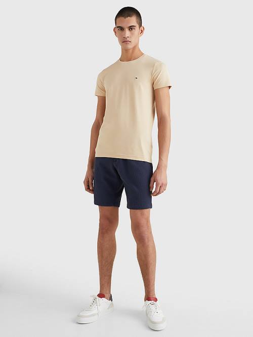 Muške Tommy Hilfiger Stretch Organic Cotton Slim Fit Majice Bež | TH139SGR