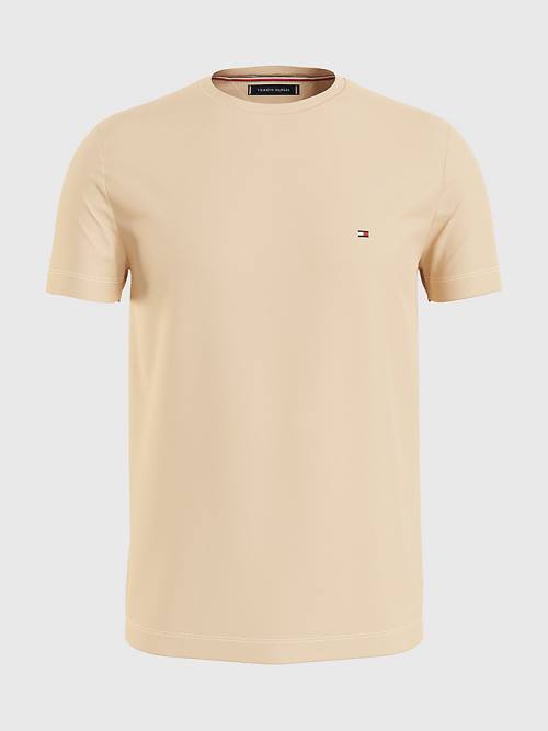 Muške Tommy Hilfiger Stretch Organic Cotton Slim Fit Majice Bež | TH139SGR