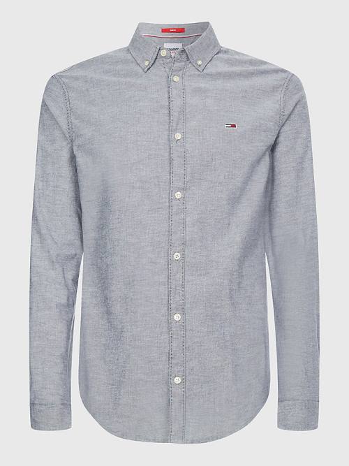 Muške Tommy Hilfiger Stretch Organic Cotton Oxford Košulje Crna | TH176TZI