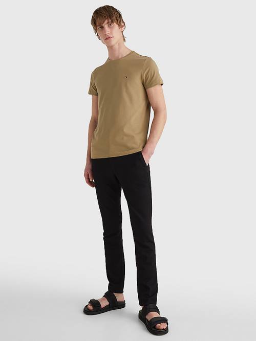 Muške Tommy Hilfiger Stretch Organic Cotton Slim Fit Majice Braon | TH249GLO