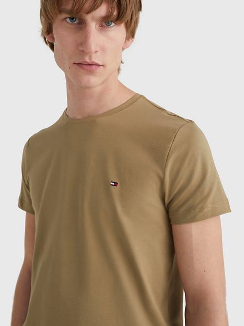 Muške Tommy Hilfiger Stretch Organic Cotton Slim Fit Majice Braon | TH249GLO