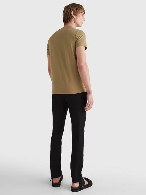 Muške Tommy Hilfiger Stretch Organic Cotton Slim Fit Majice Braon | TH249GLO