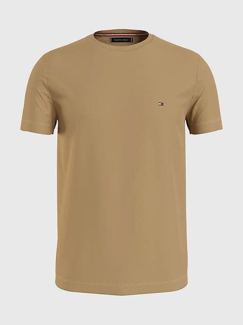 Muške Tommy Hilfiger Stretch Organic Cotton Slim Fit Majice Braon | TH249GLO