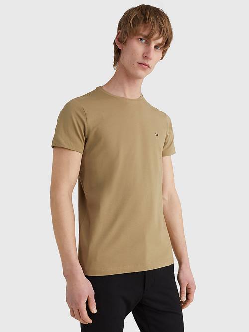 Muške Tommy Hilfiger Stretch Organic Cotton Slim Fit Majice Braon | TH249GLO