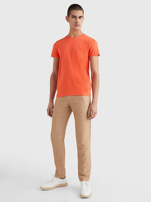 Muške Tommy Hilfiger Stretch Organic Cotton Slim Fit Majice Crveni | TH504WPZ