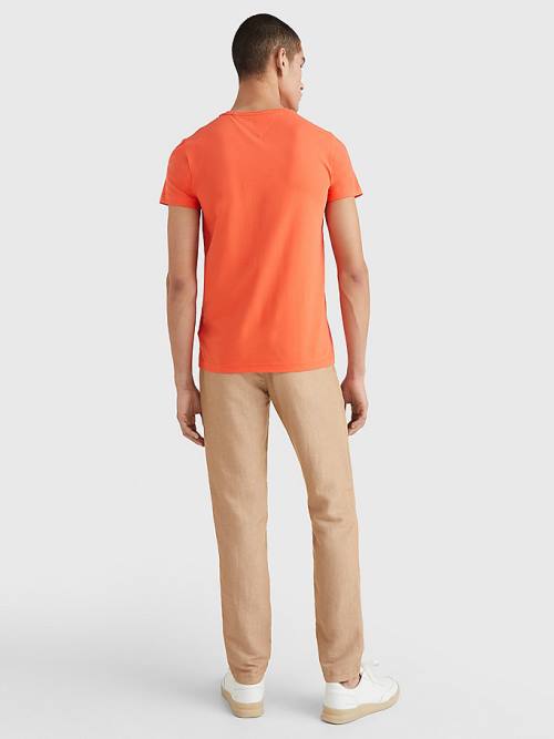 Muške Tommy Hilfiger Stretch Organic Cotton Slim Fit Majice Crveni | TH504WPZ