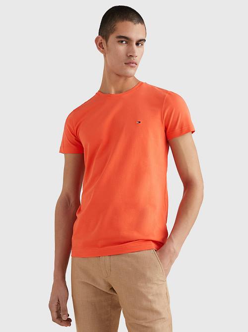 Muške Tommy Hilfiger Stretch Organic Cotton Slim Fit Majice Crveni | TH504WPZ