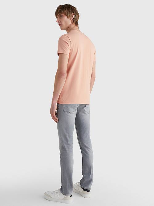 Muške Tommy Hilfiger Stretch Organic Cotton Slim Fit Majice Narandžasta | TH863GMK