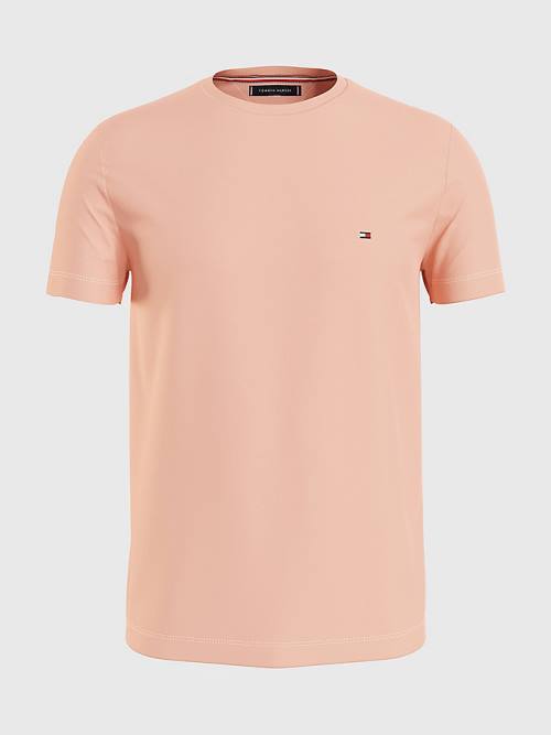 Muške Tommy Hilfiger Stretch Organic Cotton Slim Fit Majice Narandžasta | TH863GMK