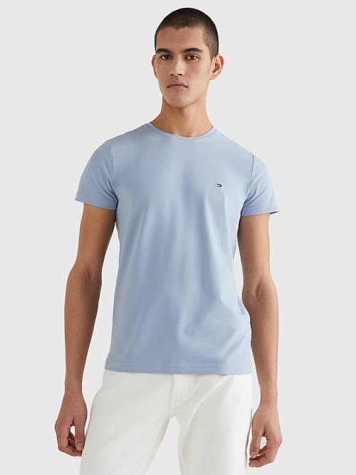 Muške Tommy Hilfiger Stretch Organic Cotton Slim Fit Majice Plava | TH873ZMS