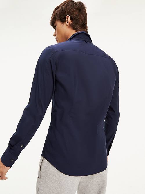 Muške Tommy Hilfiger Stretch Slim Fit Košulje Plava | TH635GVM