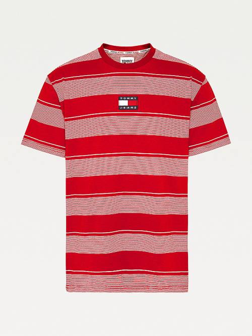 Muške Tommy Hilfiger Stripe Badge Relaxed Fit Majice Crveni | TH892MZF