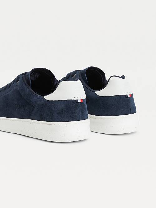 Muške Tommy Hilfiger Suede Cupsole Patike Plava | TH701YLC