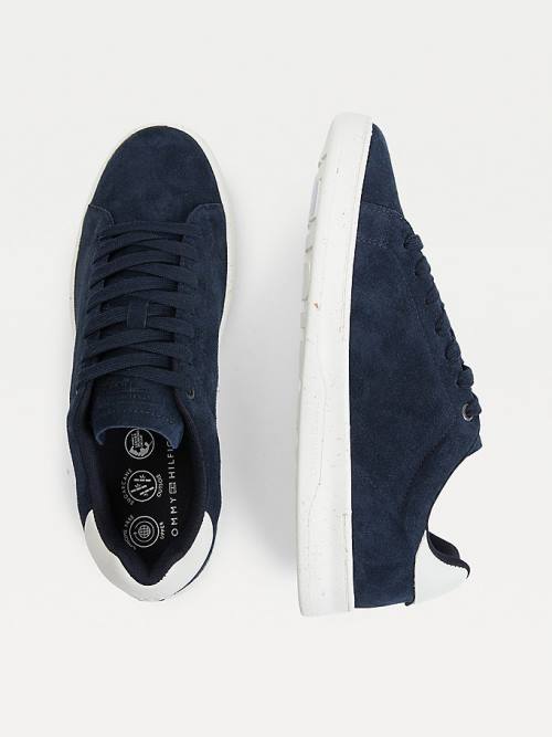 Muške Tommy Hilfiger Suede Cupsole Patike Plava | TH701YLC