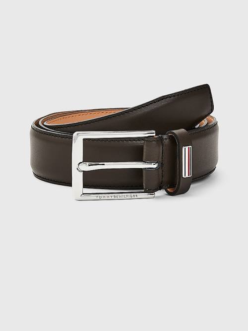 Muške Tommy Hilfiger TH Business Leather Kaiševi Braon | TH196EPB