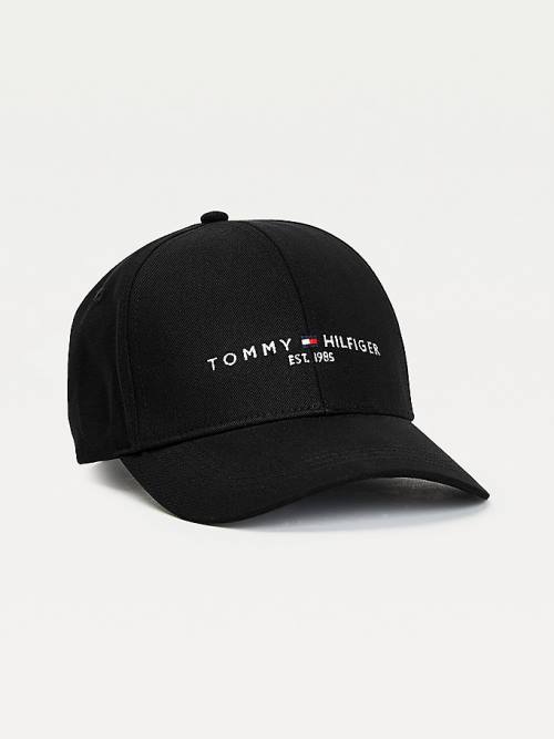 Muške Tommy Hilfiger TH Established Organic Cotton Cap Kape Crna | TH401TEN