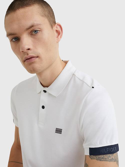 Muške Tommy Hilfiger TH Flex Tech Essentials Slim Polo Majice Bela | TH195LSU