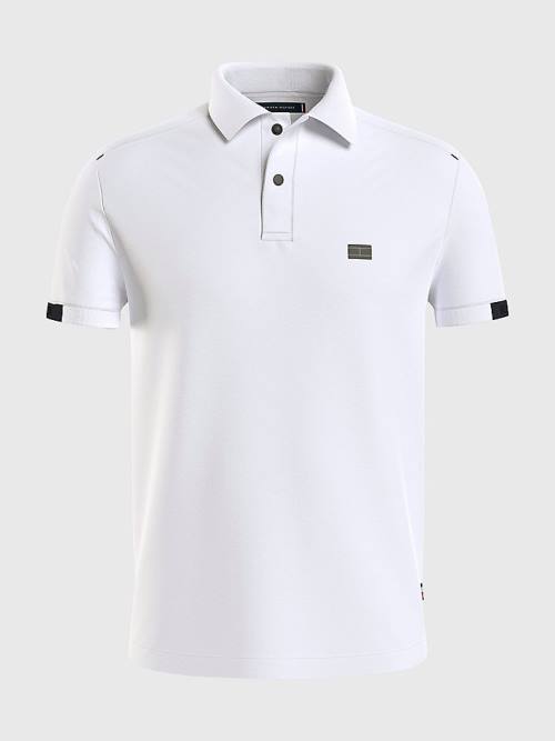 Muške Tommy Hilfiger TH Flex Tech Essentials Slim Polo Majice Bela | TH195LSU