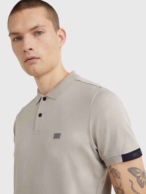 Muške Tommy Hilfiger TH Flex Tech Essentials Slim Polo Majice Bež | TH596GXJ