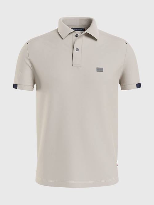 Muške Tommy Hilfiger TH Flex Tech Essentials Slim Polo Majice Bež | TH596GXJ