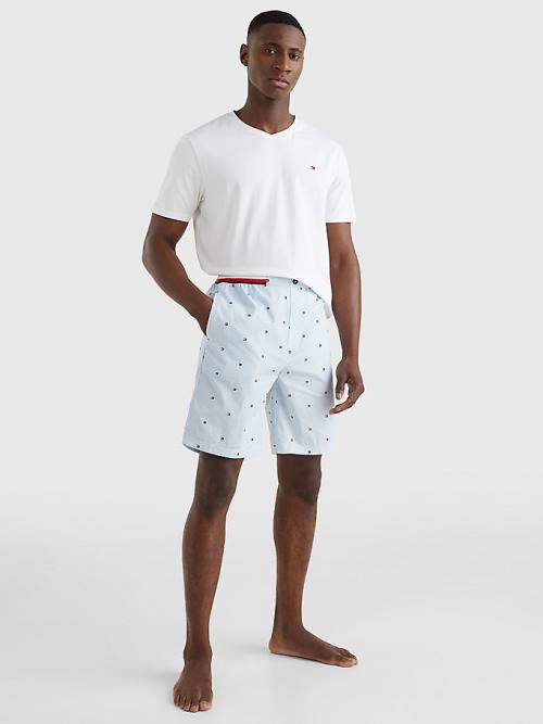 Muške Tommy Hilfiger TH Modern Ithaca Stripe Shorts Pidžama Plava | TH413FQR