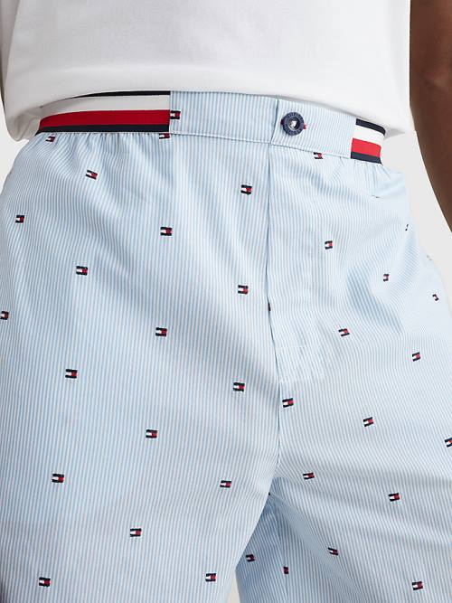 Muške Tommy Hilfiger TH Modern Ithaca Stripe Shorts Pidžama Plava | TH413FQR