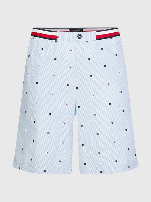 Muške Tommy Hilfiger TH Modern Ithaca Stripe Shorts Pidžama Plava | TH413FQR