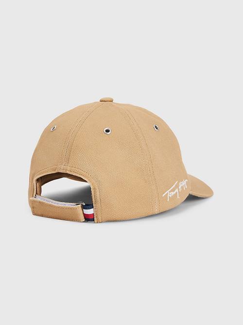 Muške Tommy Hilfiger TH Modern Signature Embroidery Cap Kape Kaki | TH942BIA