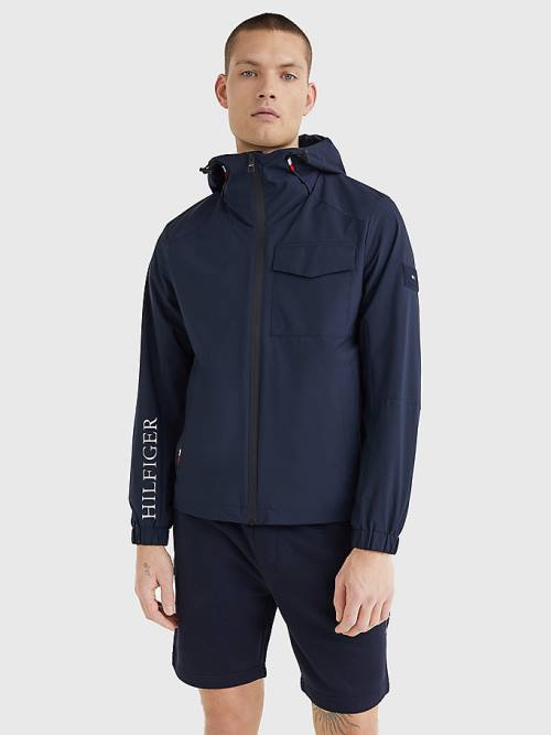 Muške Tommy Hilfiger TH Tech Warm Hooded Jakna Plava | TH526QET