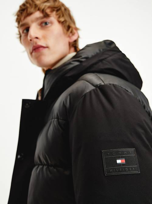 Muške Tommy Hilfiger TH Warm Tech Filled Puffer Jakna Crna | TH672WDO