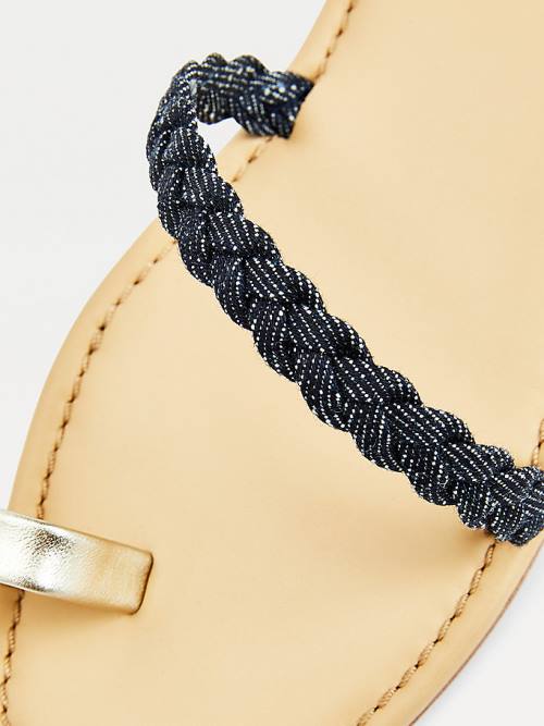 Muške Tommy Hilfiger TOMMYXINDYA Denim Braid Sandale Plava | TH617IGK