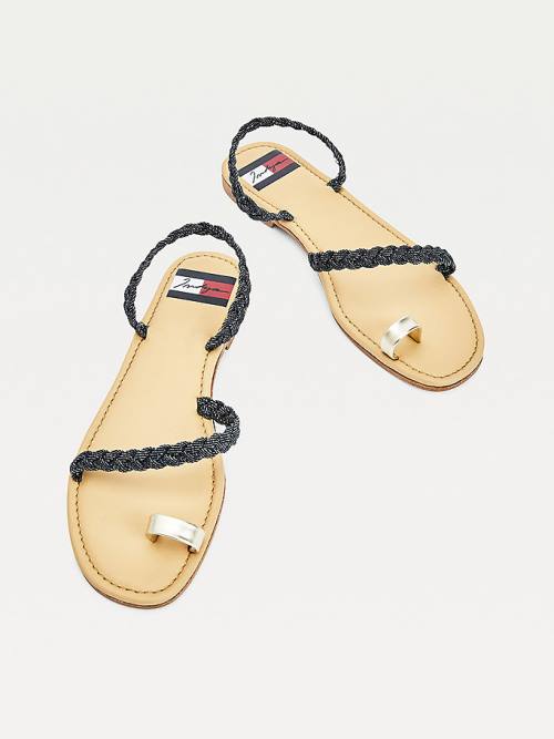 Muške Tommy Hilfiger TOMMYXINDYA Denim Braid Sandale Plava | TH617IGK