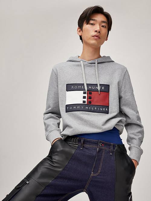 Muške Tommy Hilfiger TOMMYXROMEO Dual-Gender Duks Hoodie Siva | TH105SNF