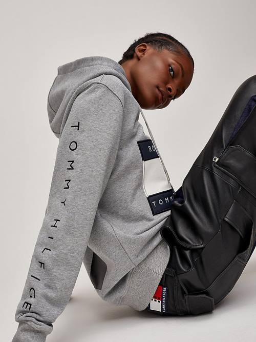 Muške Tommy Hilfiger TOMMYXROMEO Dual-Gender Duks Hoodie Siva | TH105SNF