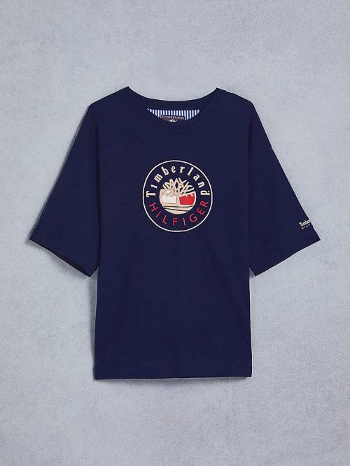 Muške Tommy Hilfiger TOMMYXTIMBERLAND Dual Gender Logo Majice Plava | TH678PIK