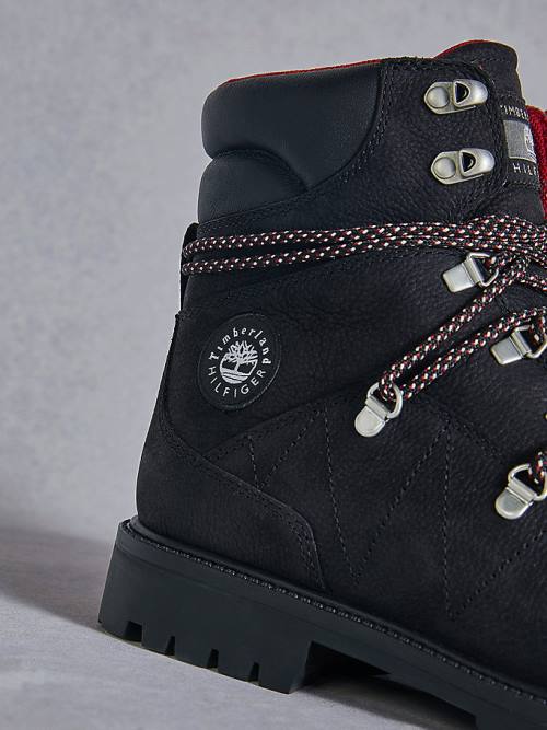 Muške Tommy Hilfiger TOMMYXTIMBERLAND Waterproof Hiking Čizme Crna | TH125QCH